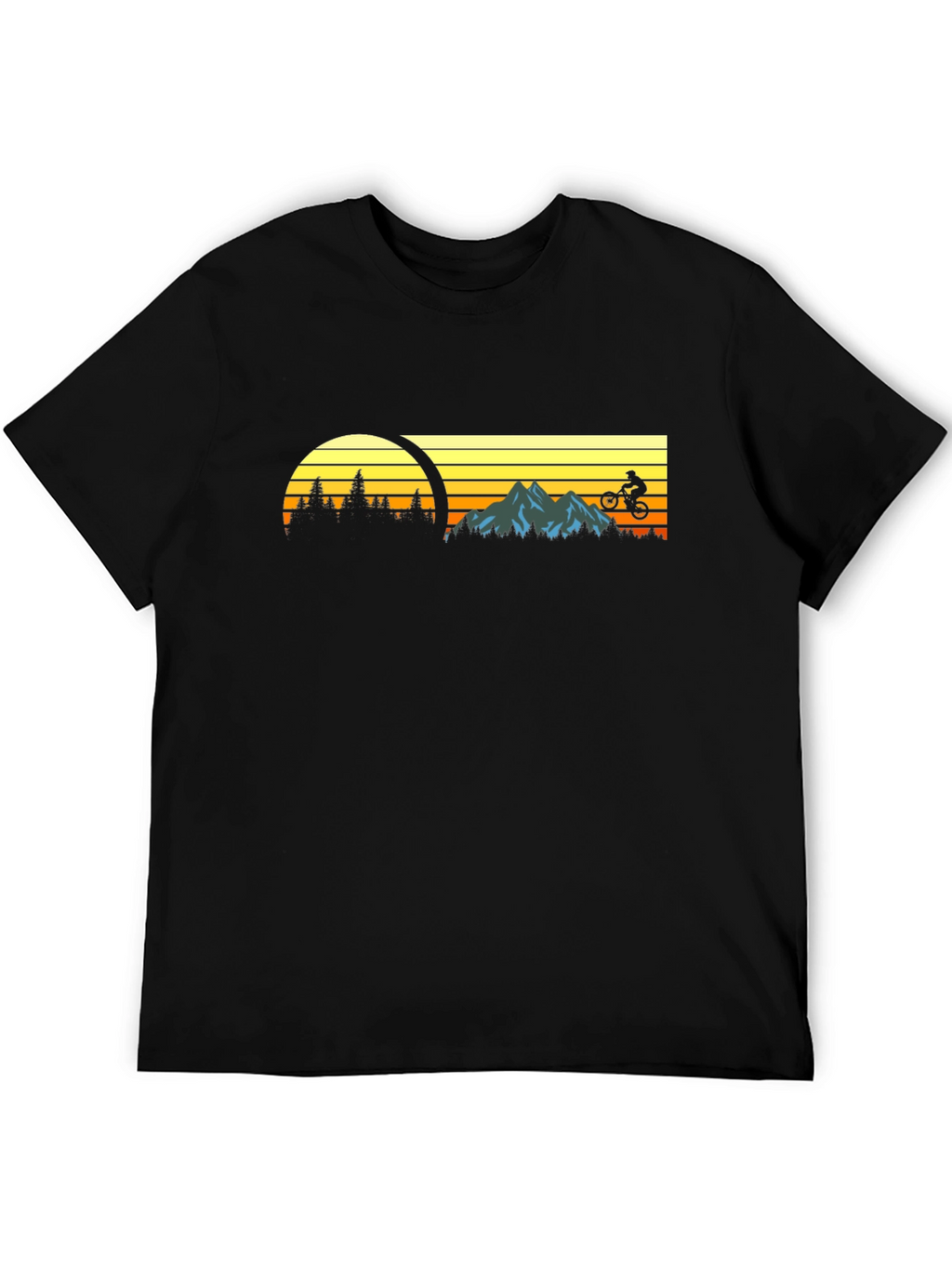 Mountain Biking Sunset Graphic Tee
