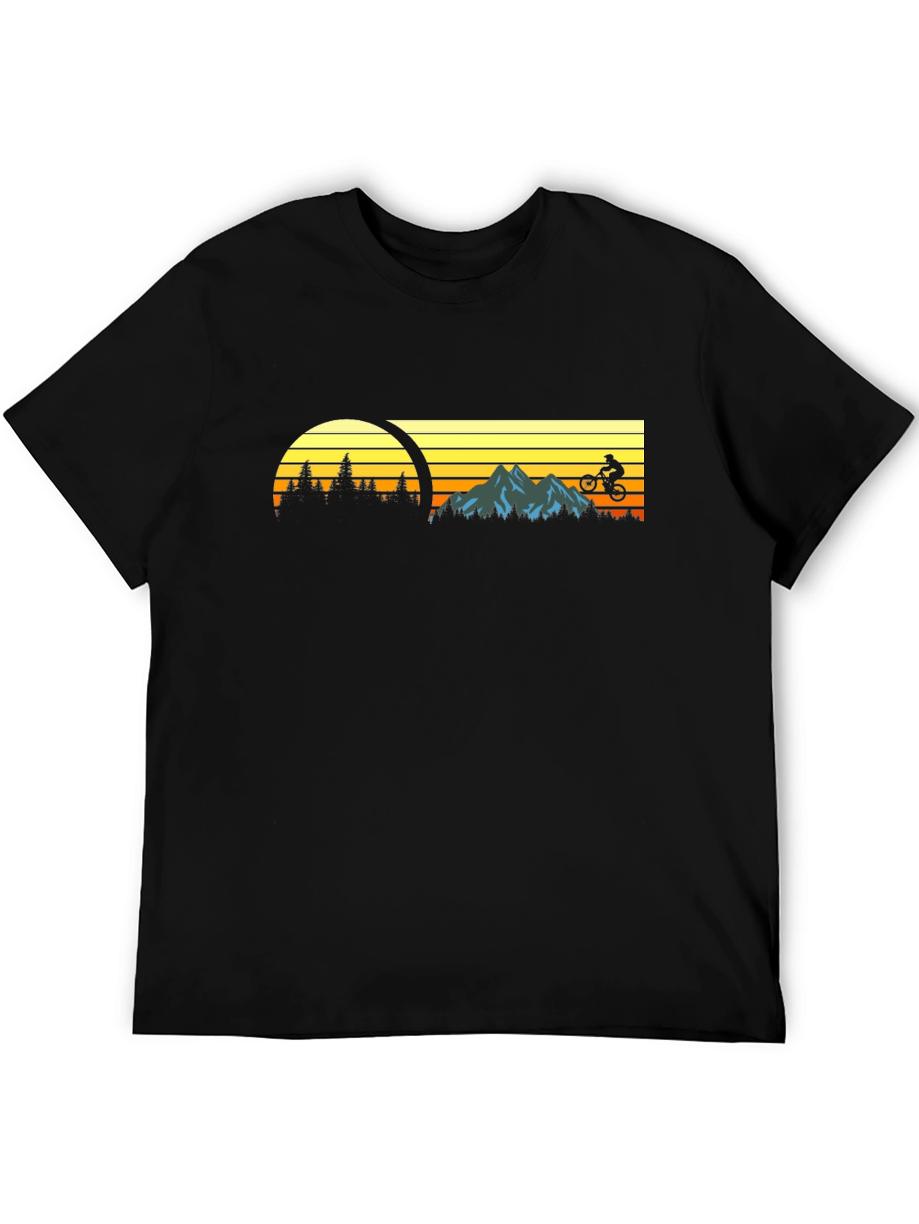 Mountain Biking Sunset Graphic Tee