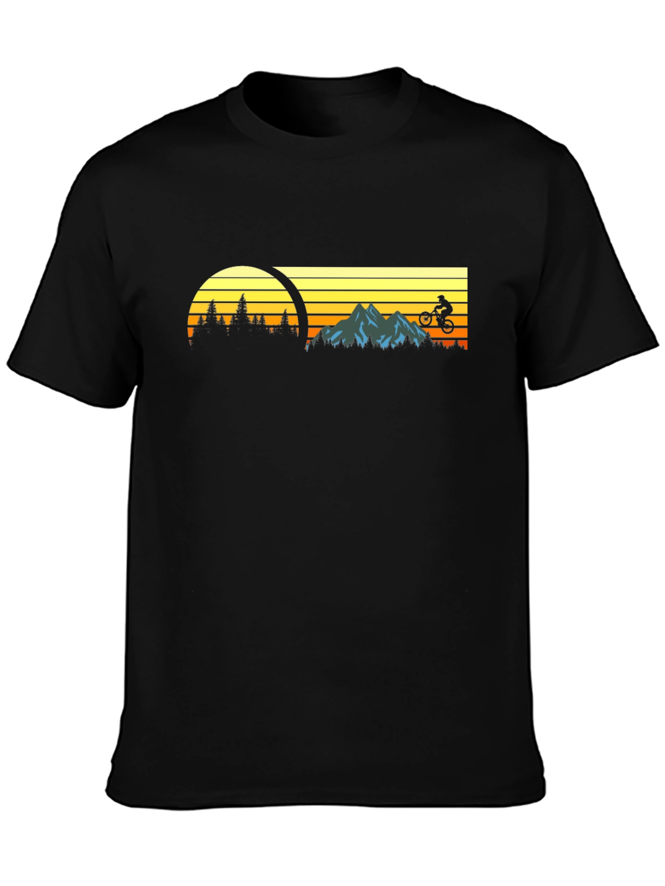 Mountain Biking Sunset Graphic Tee