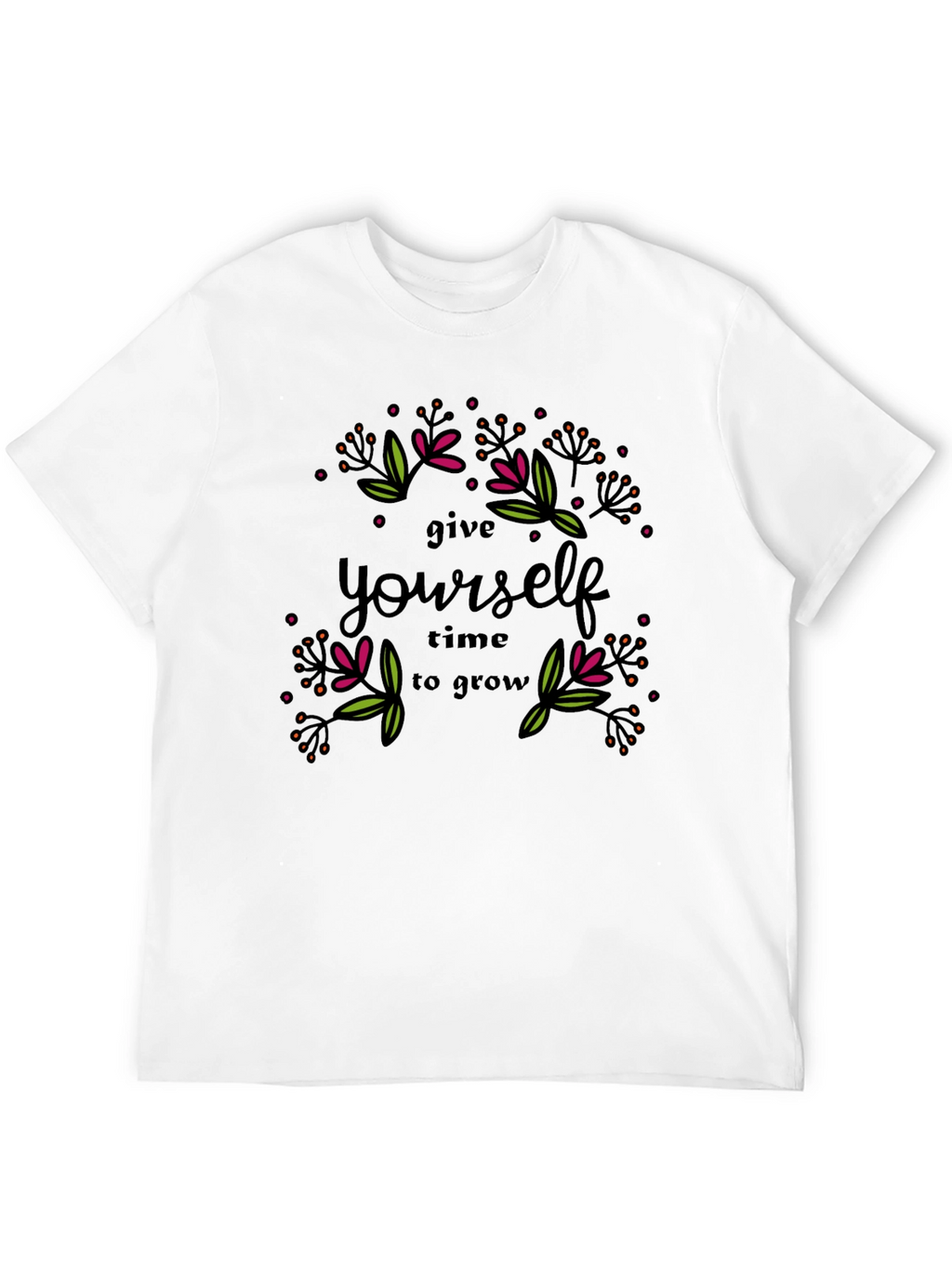 Give Yourself Time to Grow Graphic Tee - Black