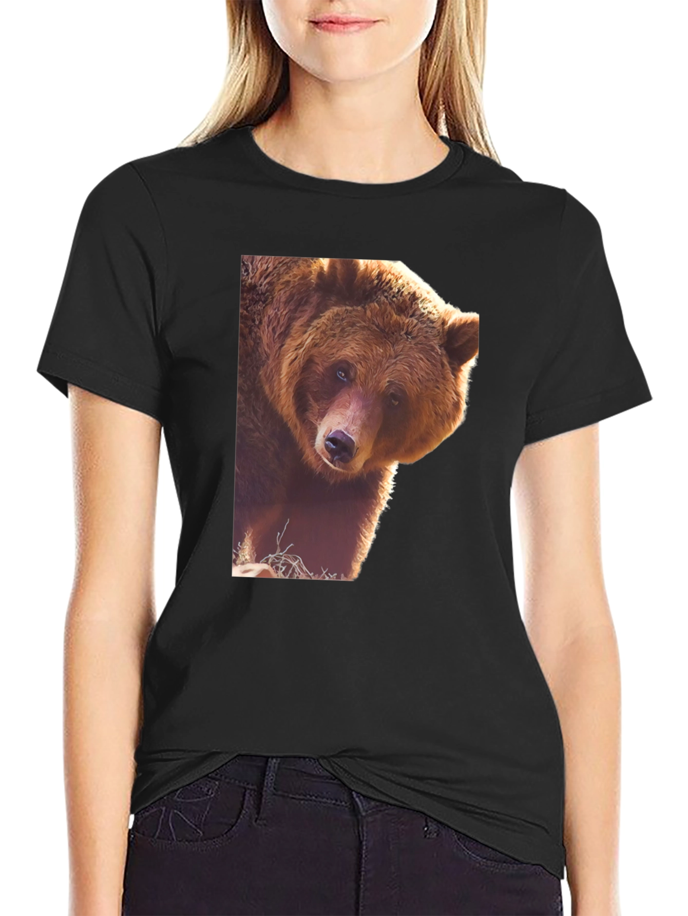Bear Graphic Black T-Shirt