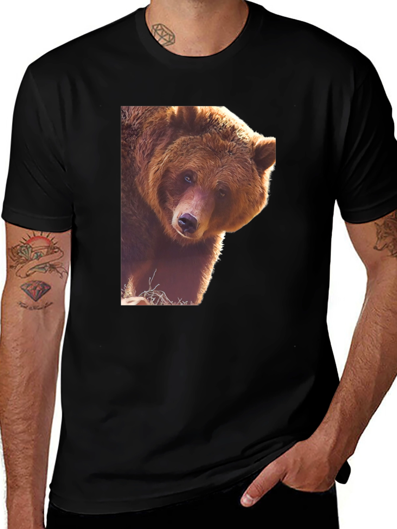 Bear Graphic Black T-Shirt
