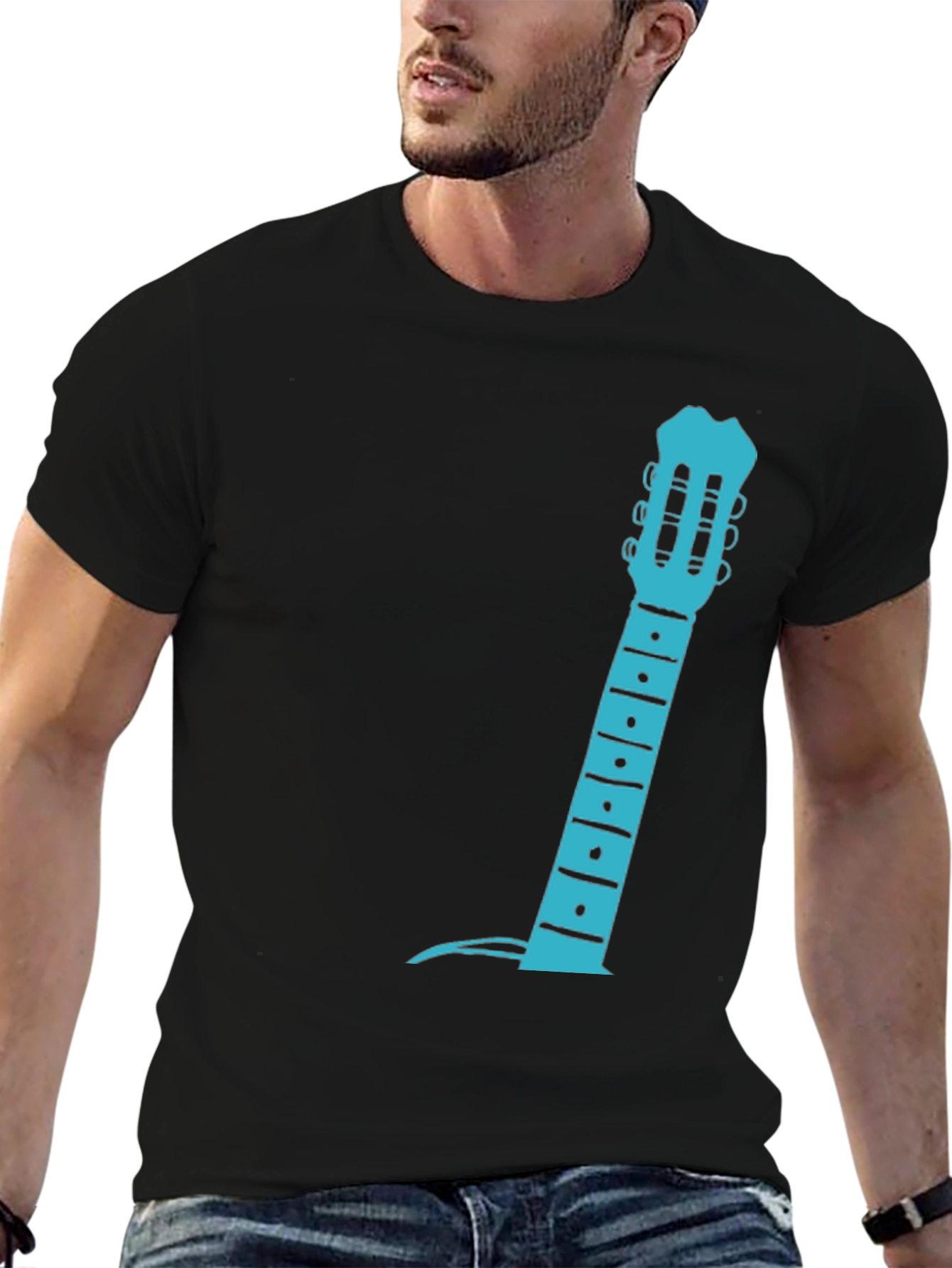 Guitar Neck Graphic Tee - Black