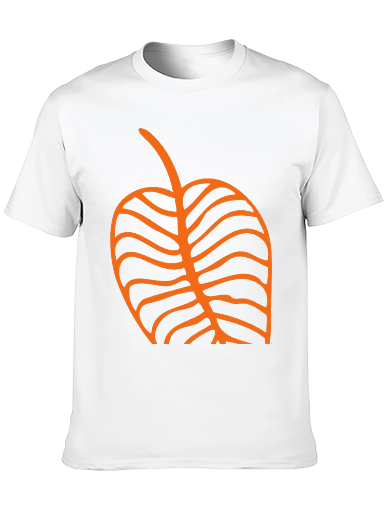 Black T-Shirt with Orange Leaf Graphic