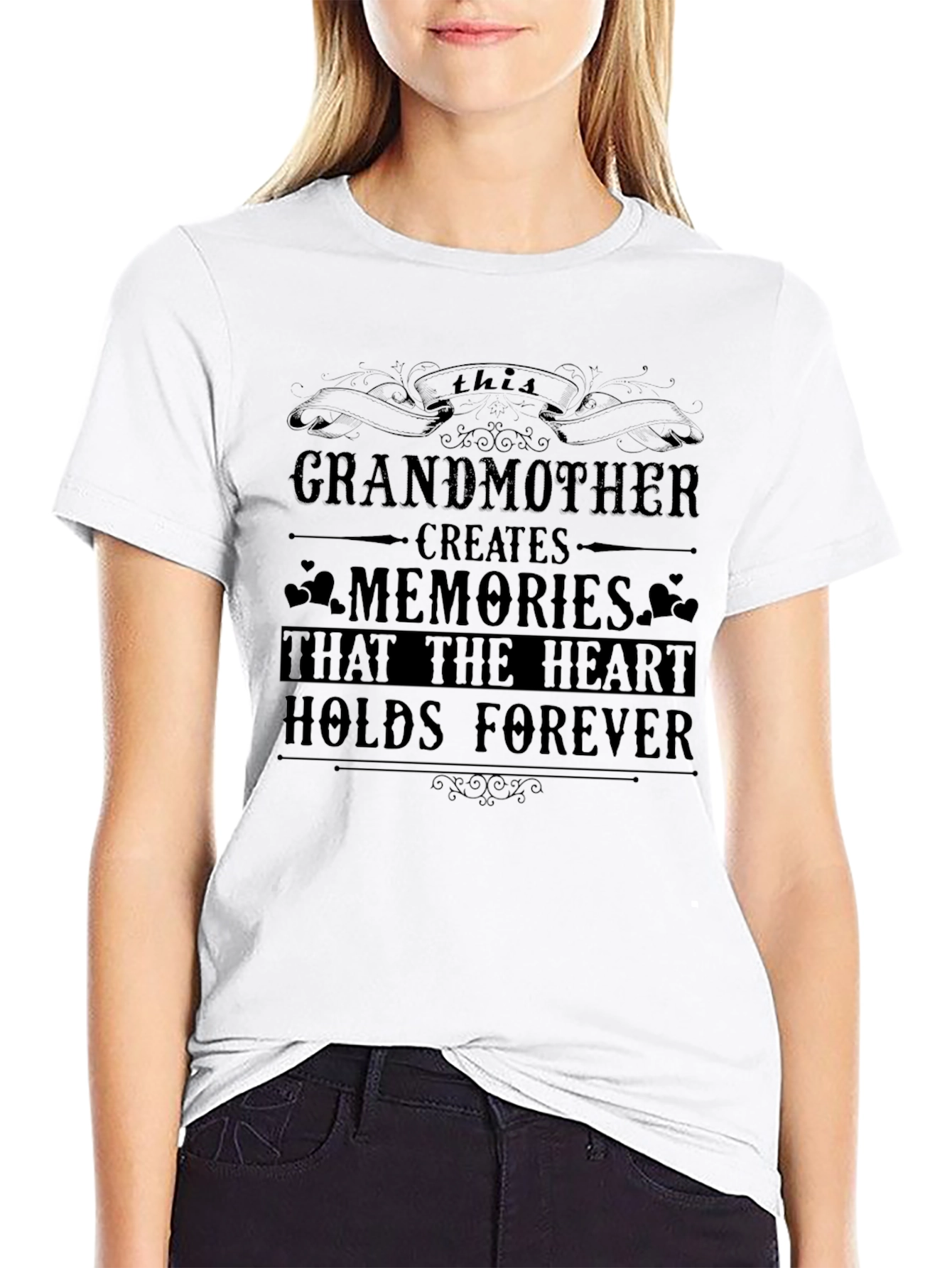 Grandmother Creates Memories Black T-Shirt