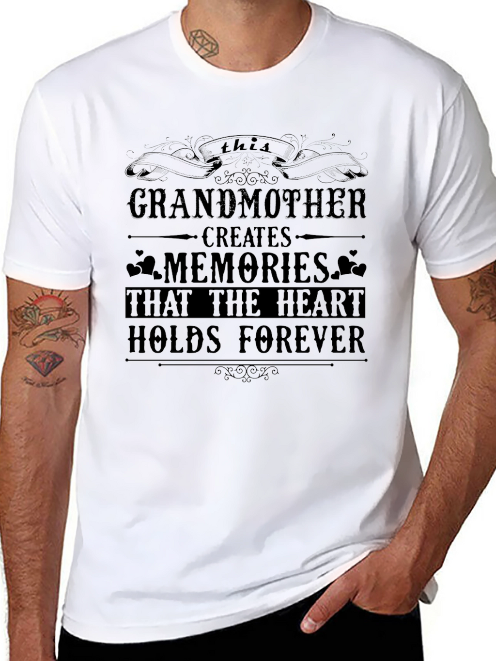 Grandmother Creates Memories Black T-Shirt
