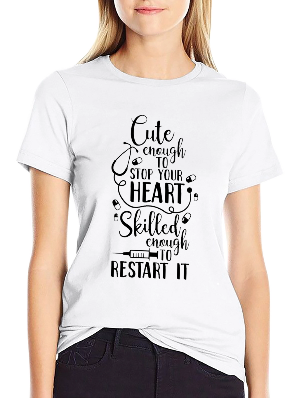 Cute Nurse T-Shirt: Stop & Restart Heart