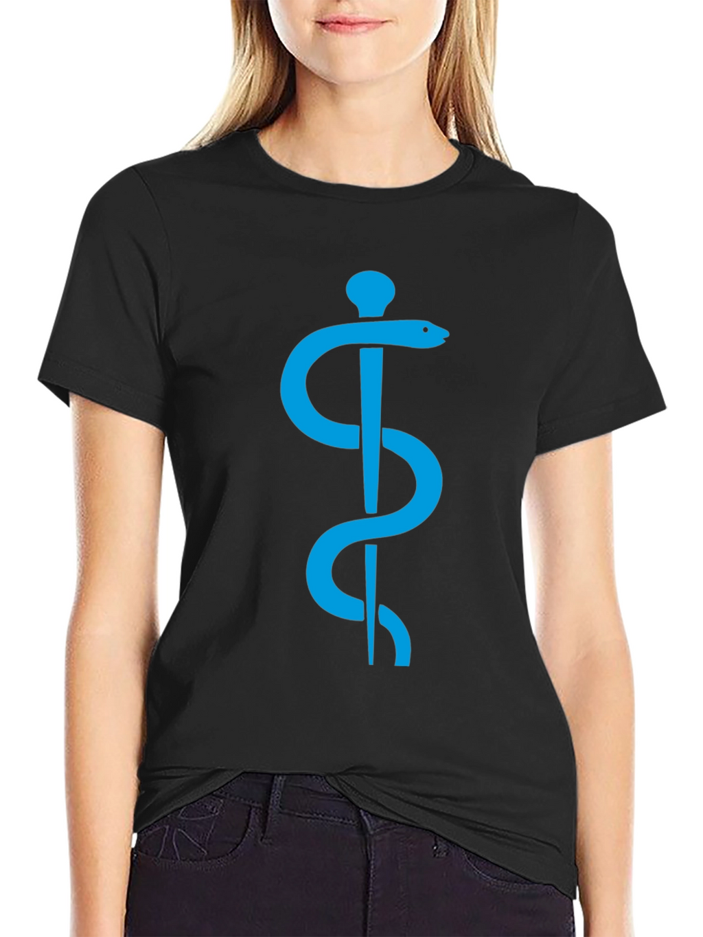 Rod of Asclepius Graphic Tee - Black