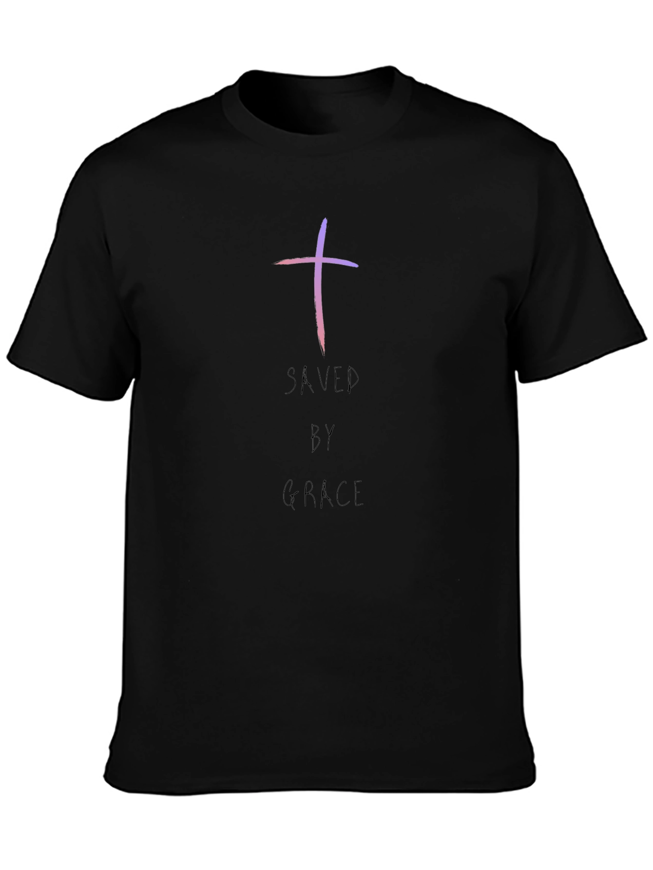 Saved By Grace Christian T-Shirt - Black