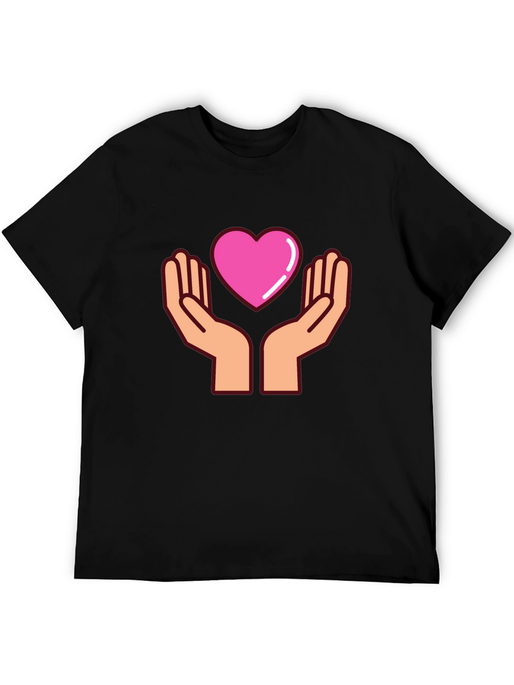 Heart Hands Graphic T-Shirt - Black