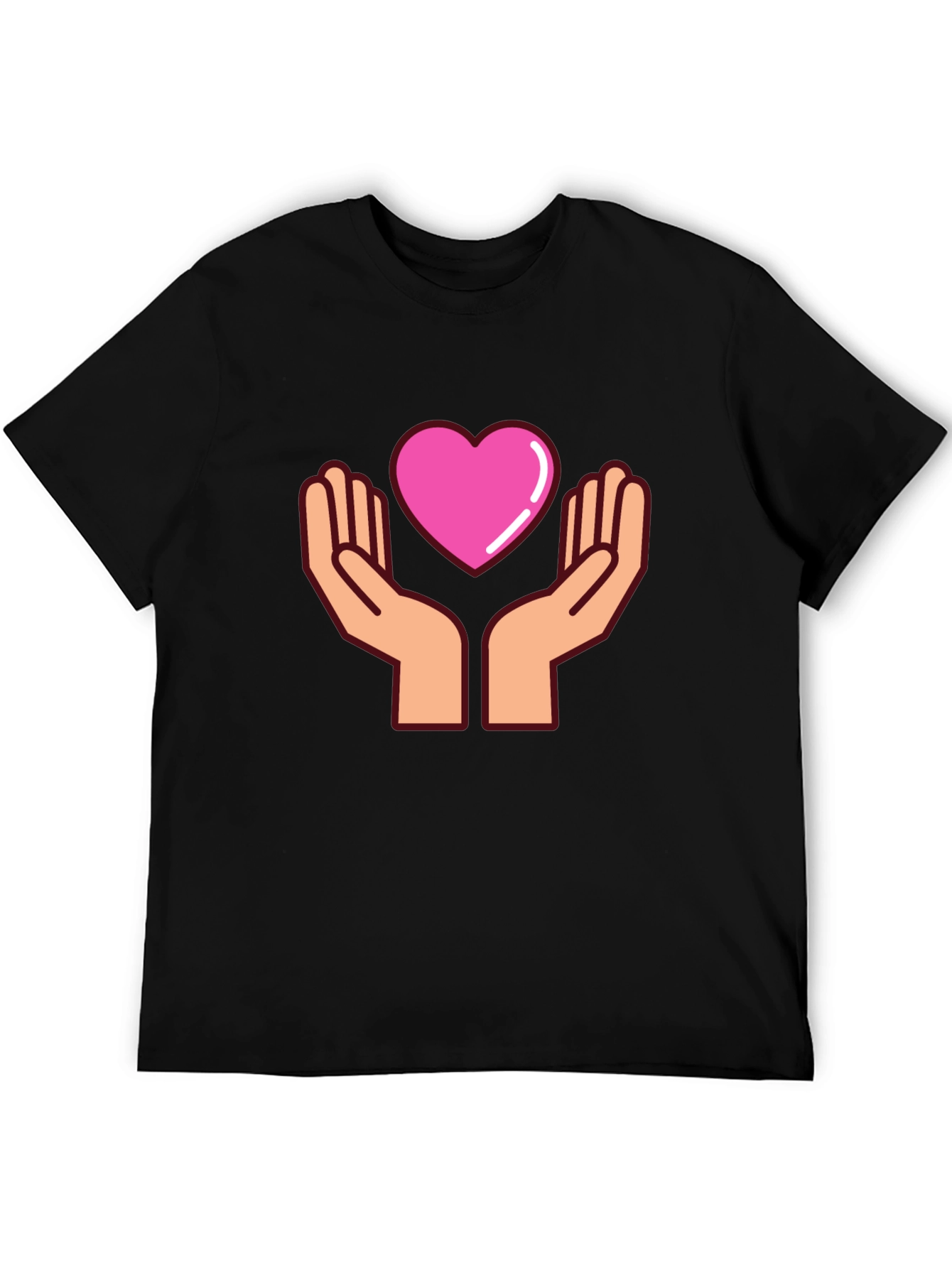 Heart Hands Graphic T-Shirt - Black