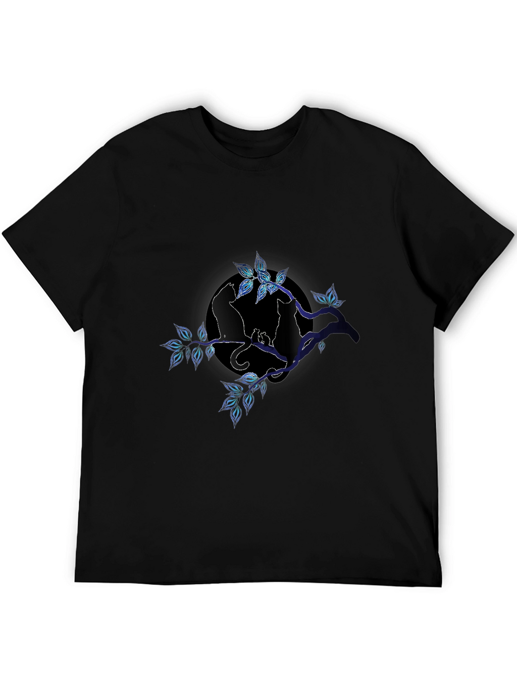 Cat Silhouette on Branch T-Shirt