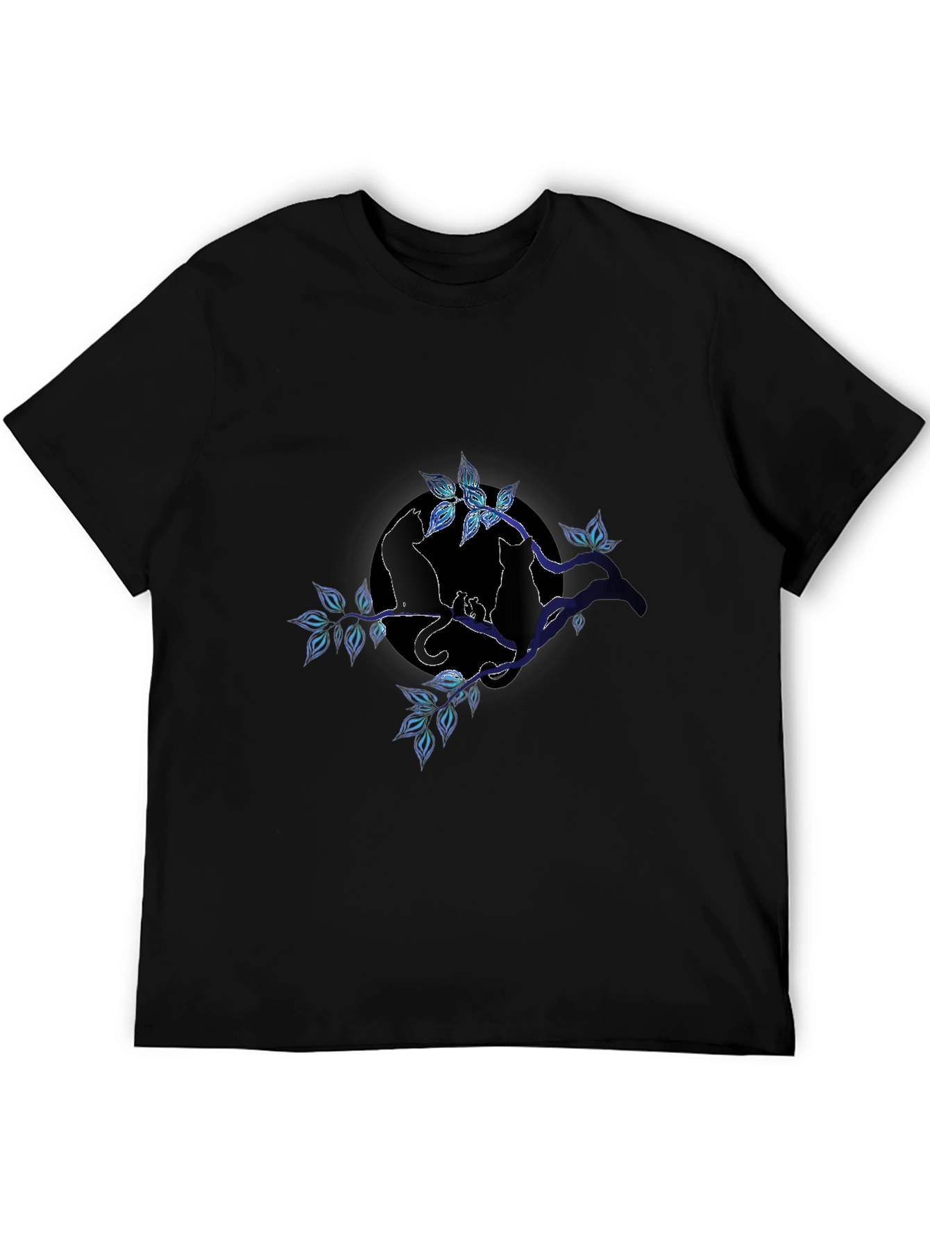 Cat Silhouette on Branch T-Shirt