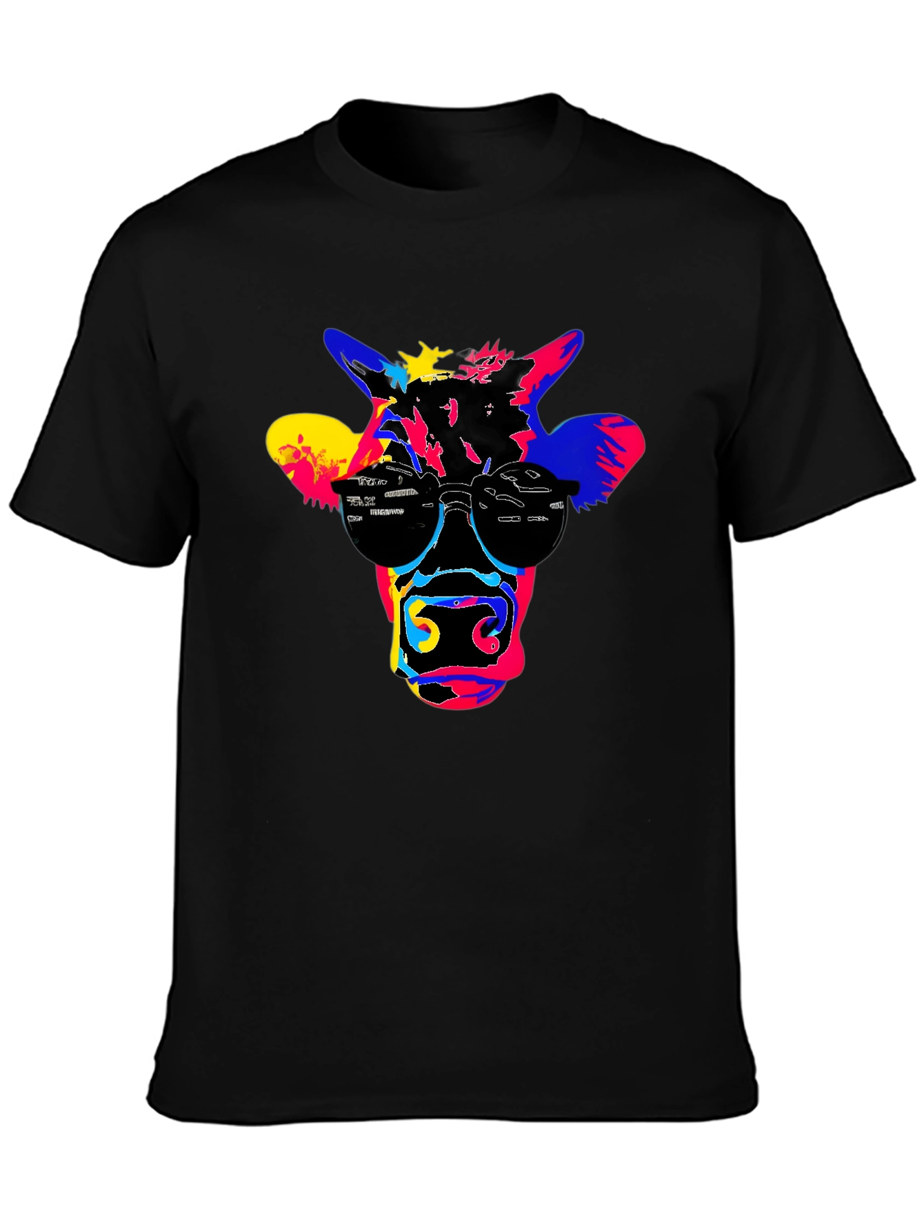 Cool Cow Graphic Tee - Black Cotton T-Shirt