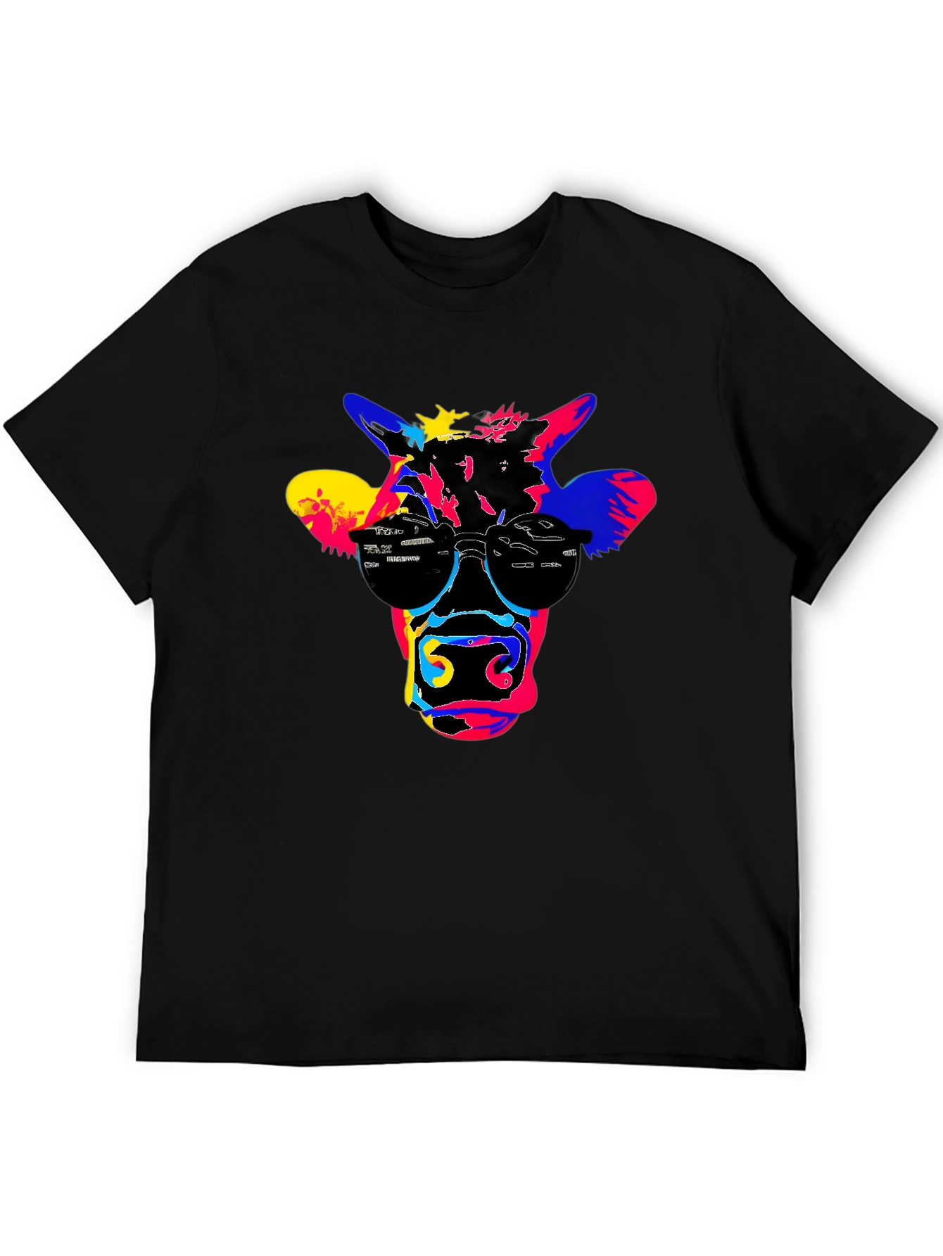 Cool Cow Graphic Tee - Black Cotton T-Shirt