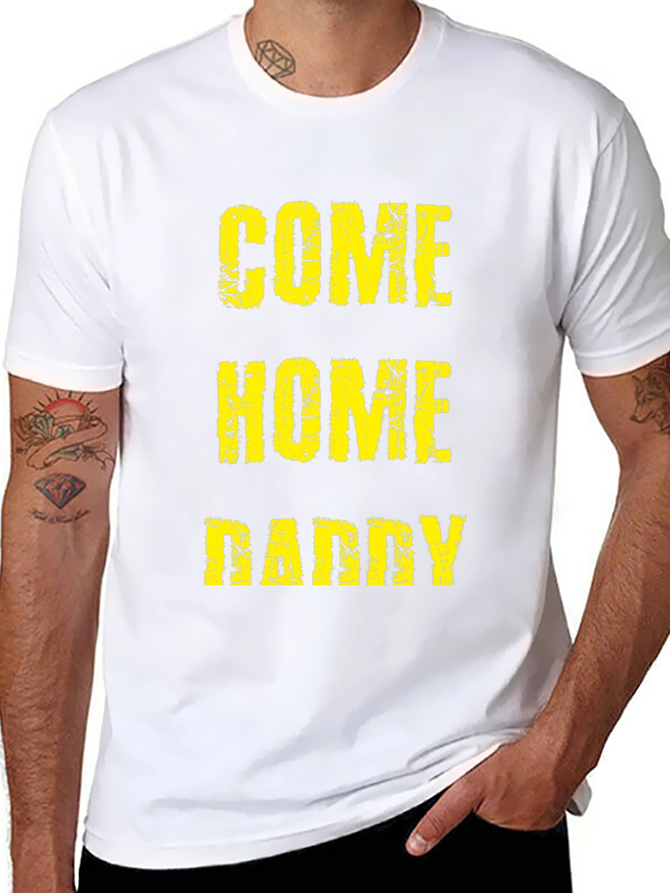 Come Home Daddy Tee - Black Graphic T-Shirt