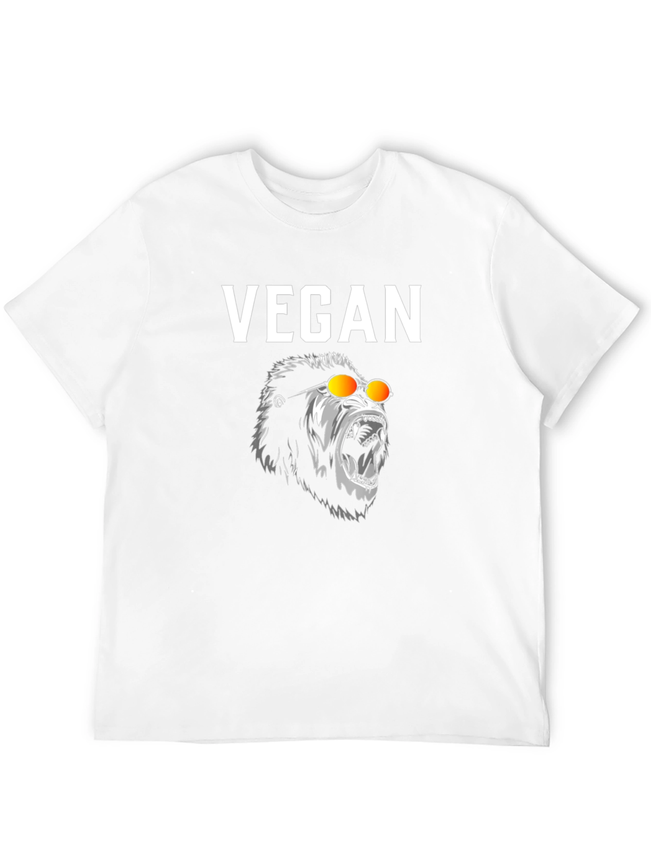 Vegan Gorilla Graphic Tee - Black Cotton T-Shirt