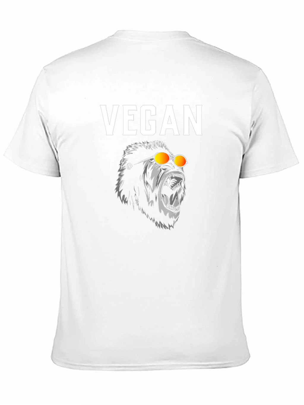 Vegan Gorilla Graphic Tee - Black Cotton T-Shirt