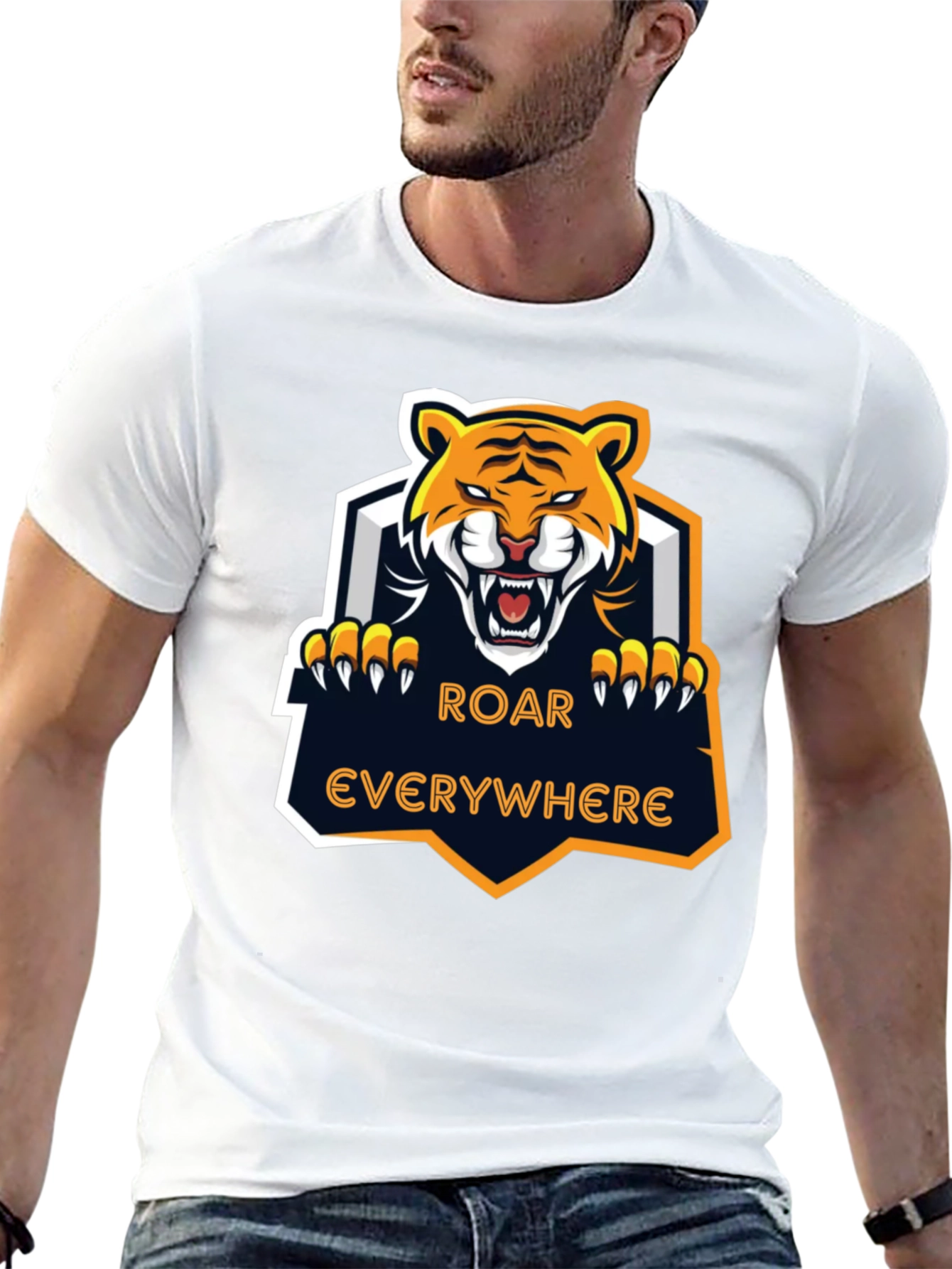 Roar Everywhere Graphic Tee - Fierce Tiger Design