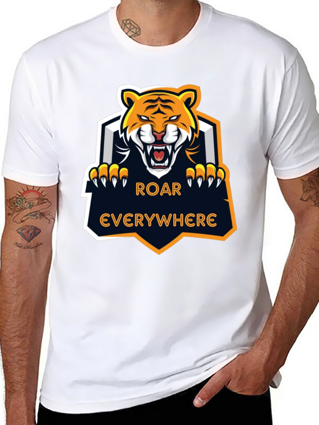 Roar Everywhere Graphic Tee - Fierce Tiger Design