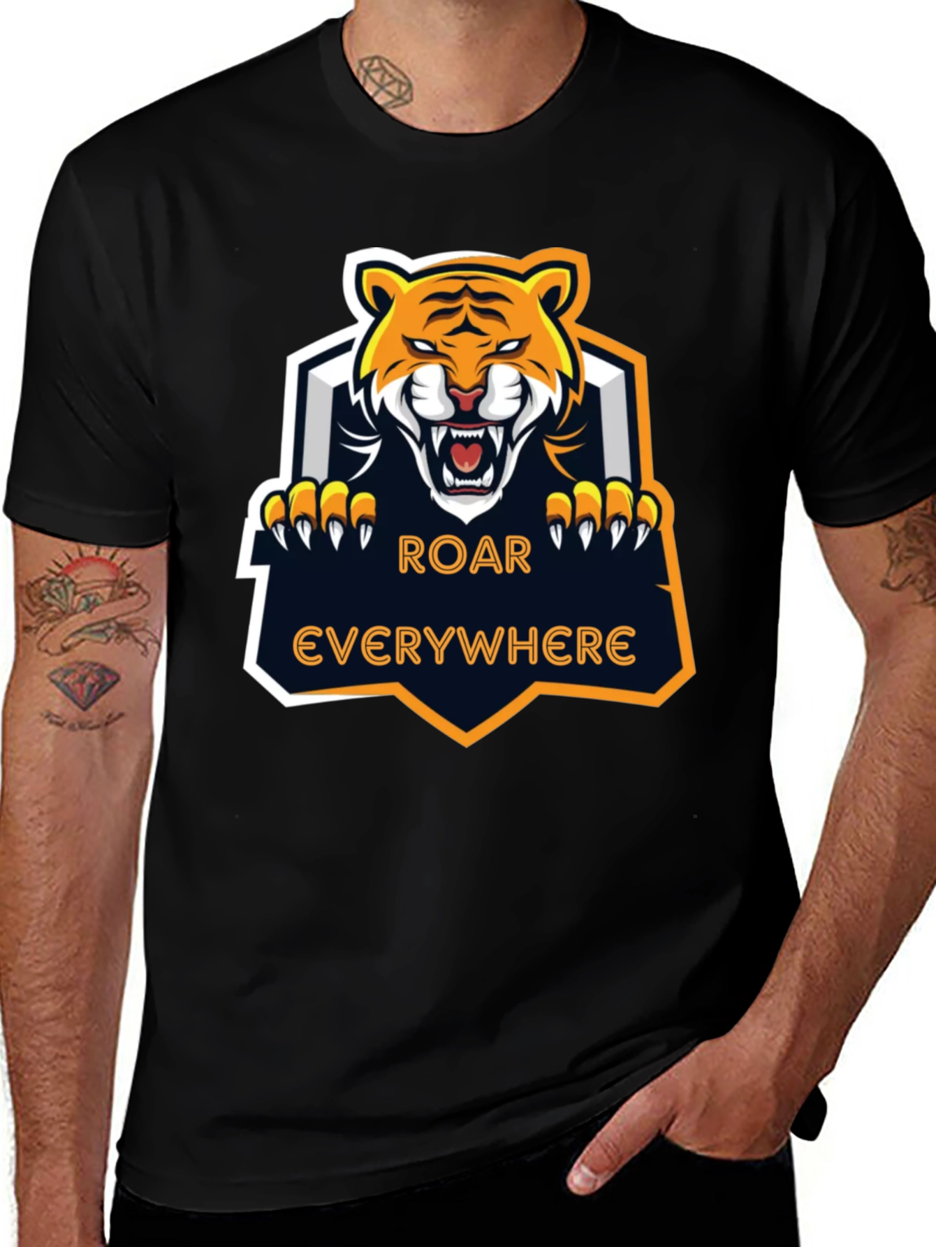 Roar Everywhere Graphic Tee - Fierce Tiger Design
