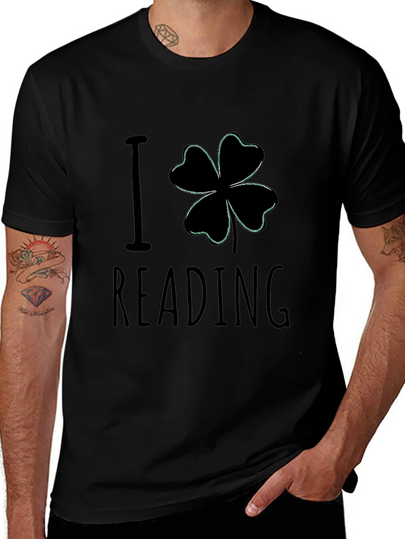 I Clover Reading Black T-Shirt