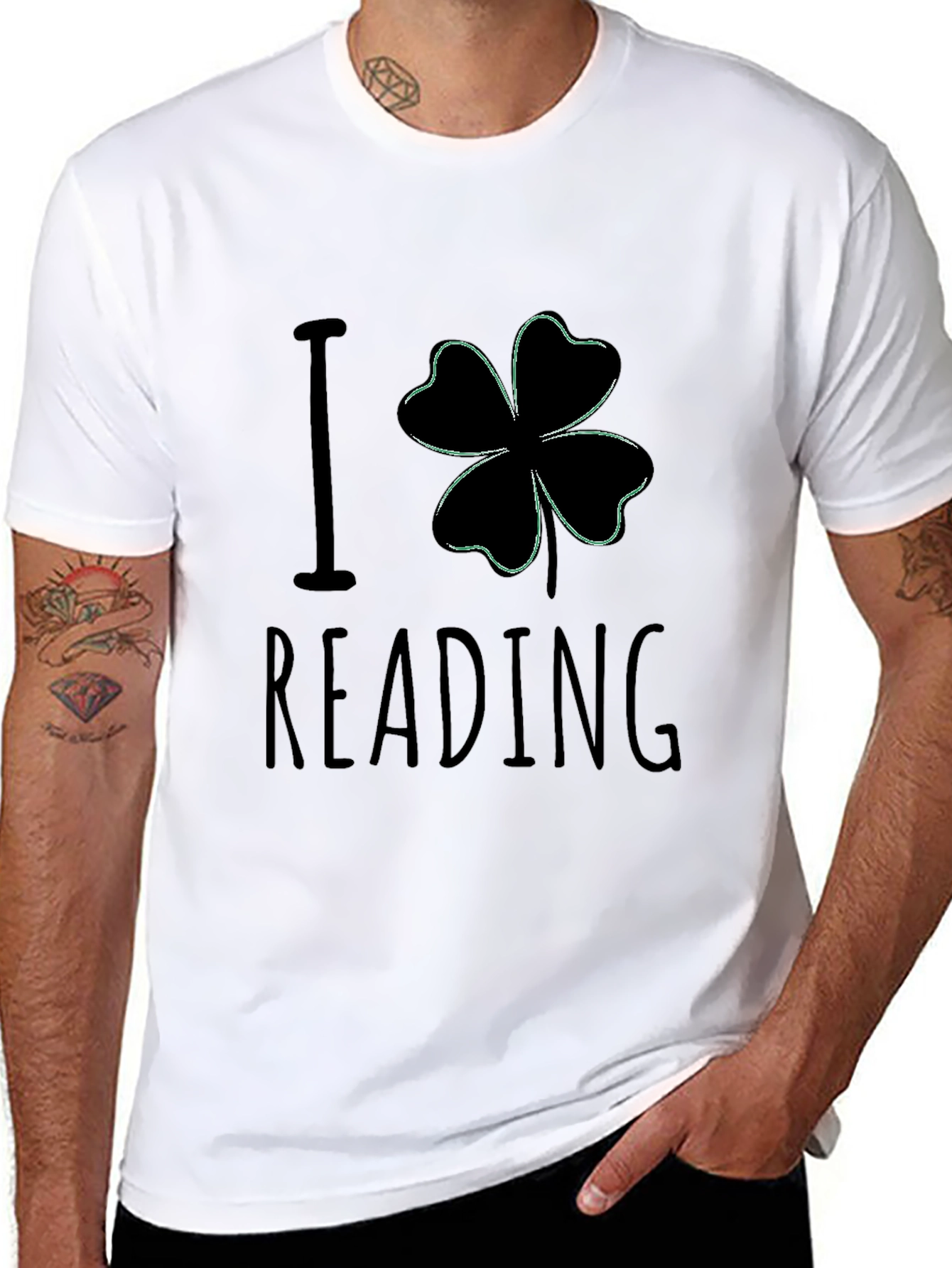 I Clover Reading Black T-Shirt