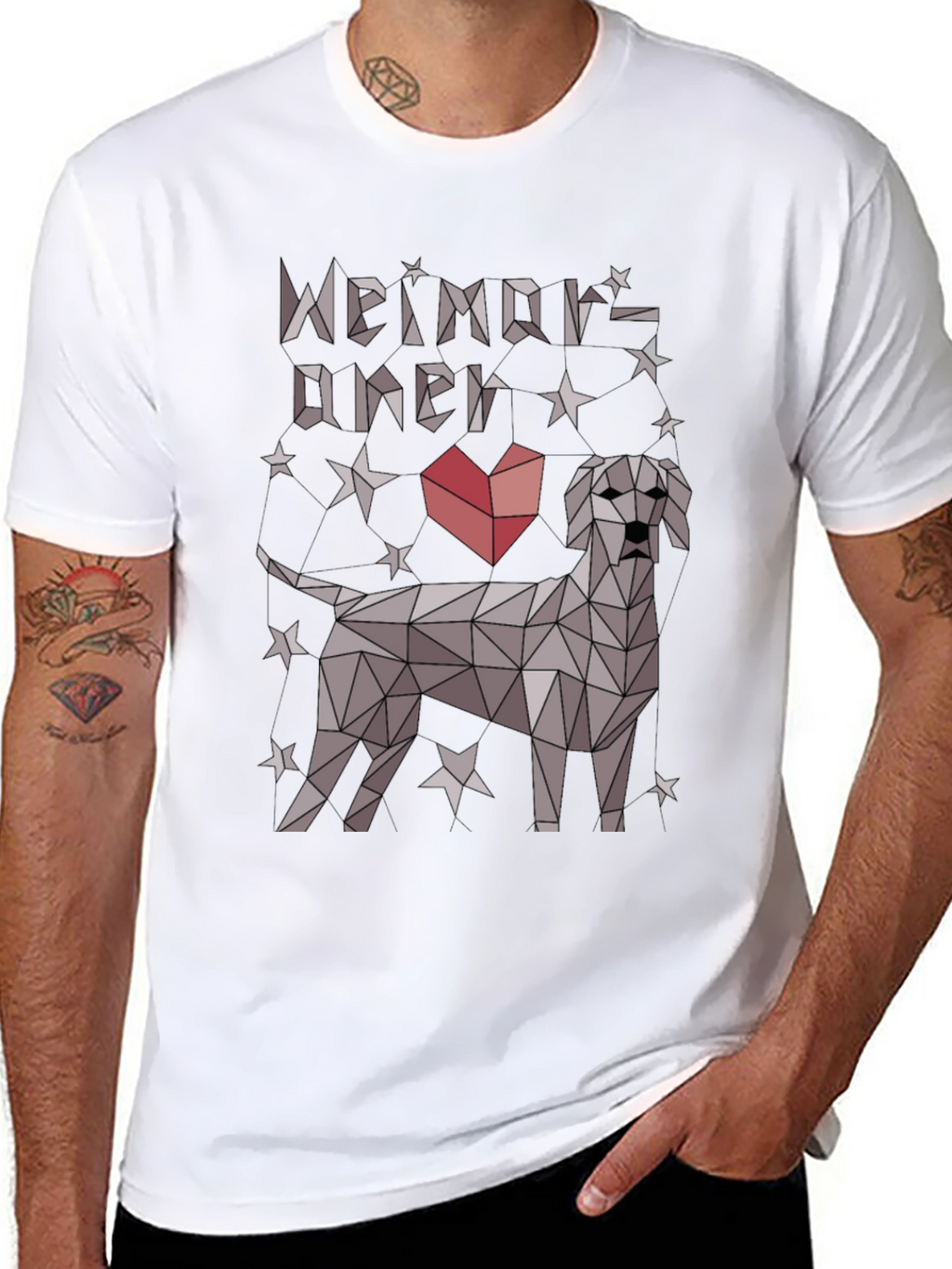 Geometric Weimaraner Dog Lover T-Shirt