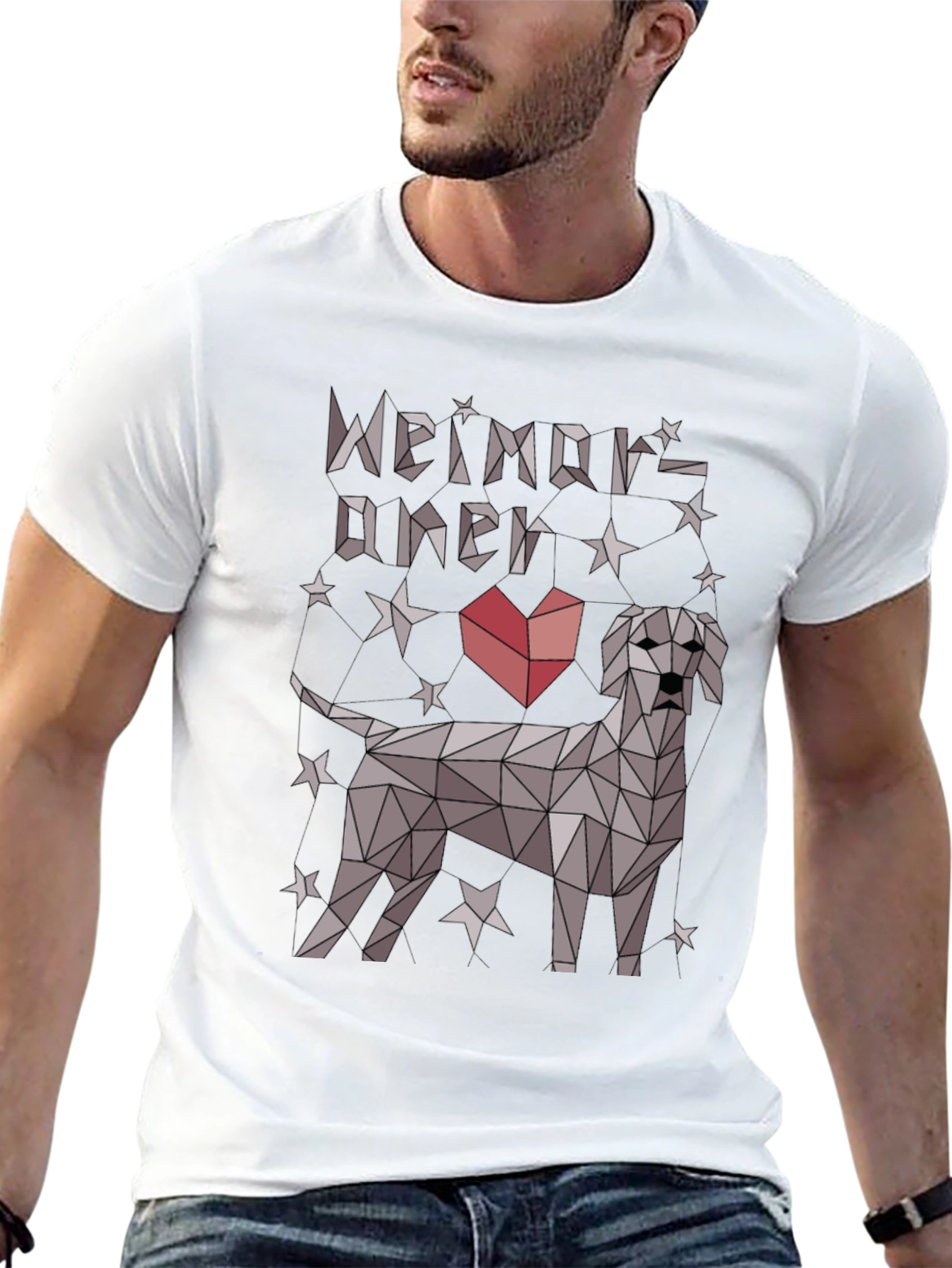 Geometric Weimaraner Dog Lover T-Shirt