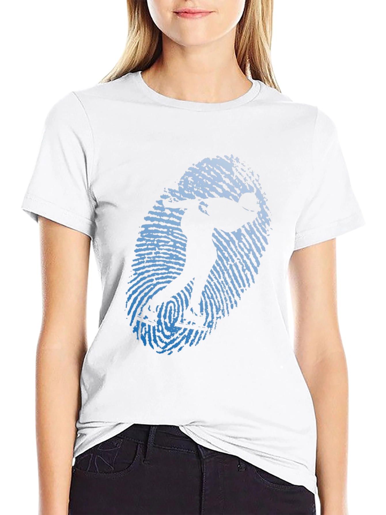 Skater Fingerprint Graphic Tee - Black