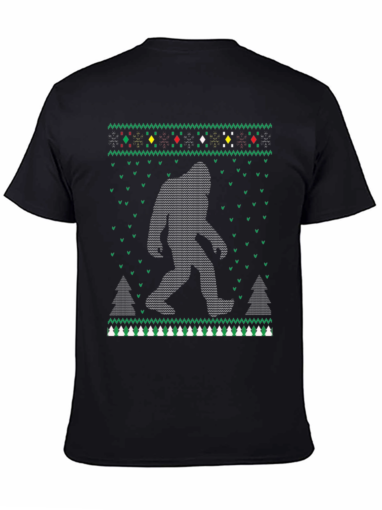 Bigfoot Christmas Pattern T-Shirt