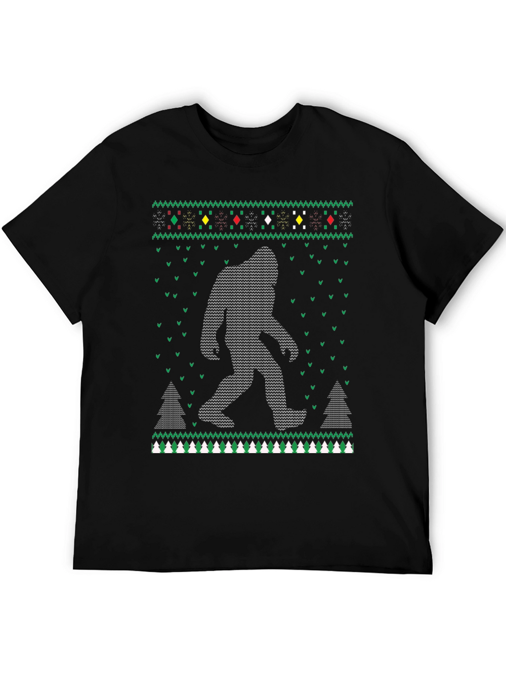 Bigfoot Christmas Pattern T-Shirt