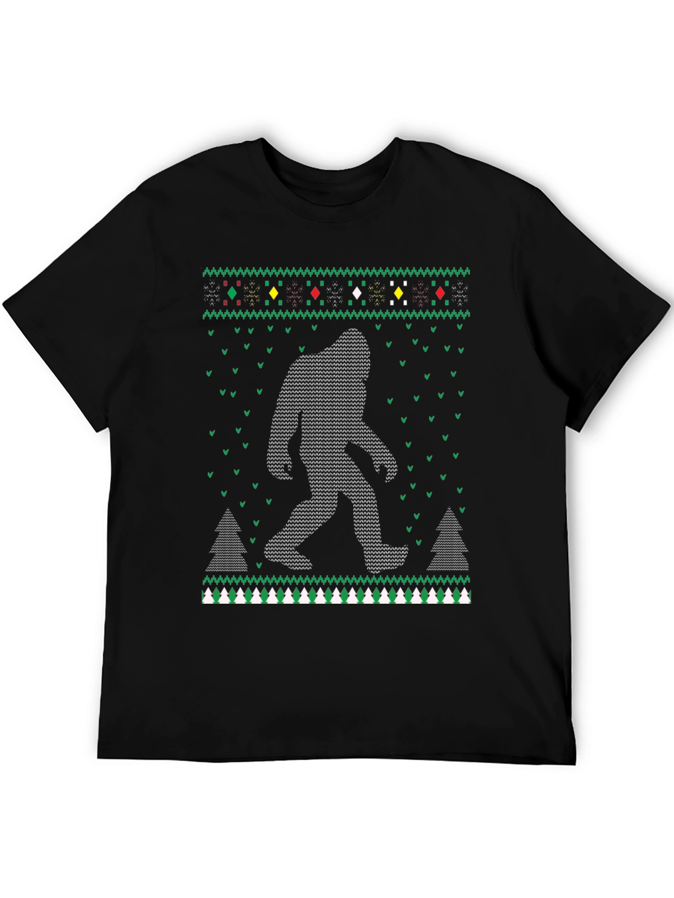 Bigfoot Christmas Pattern T-Shirt