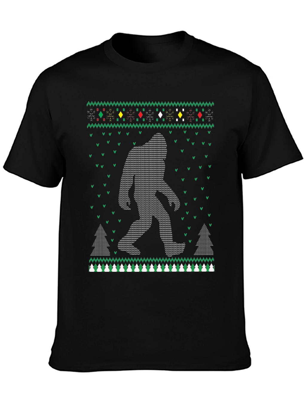 Bigfoot Christmas Pattern T-Shirt