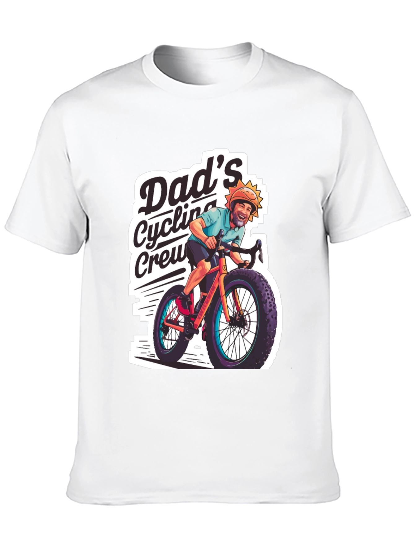 Dads Cycling Crew Black Graphic Tee