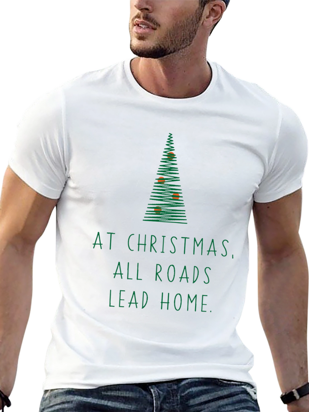 Christmas Roads Lead Home Graphic Tee