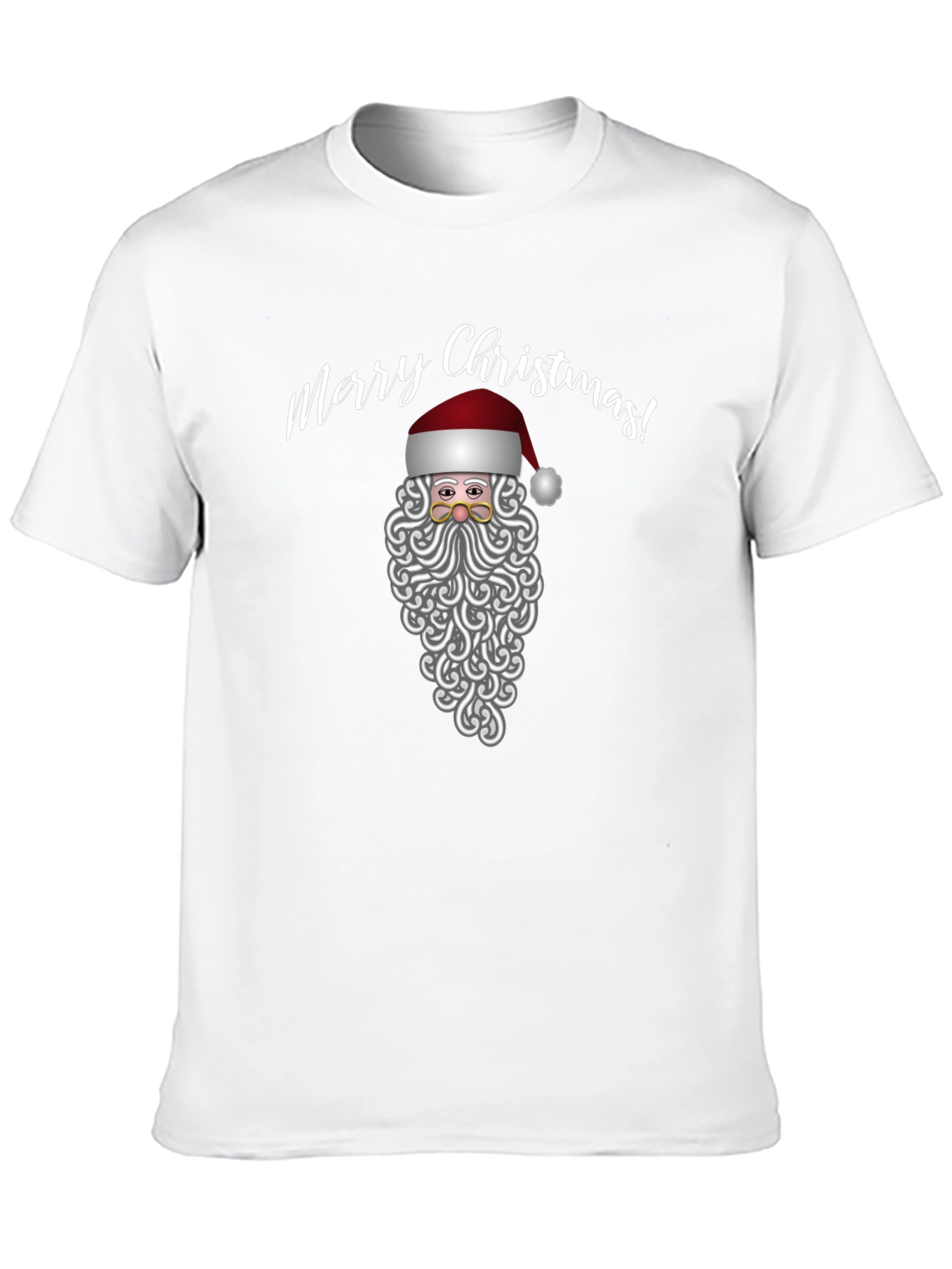 Merry Christmas Santa Graphic Tee - Black Holiday Shirt