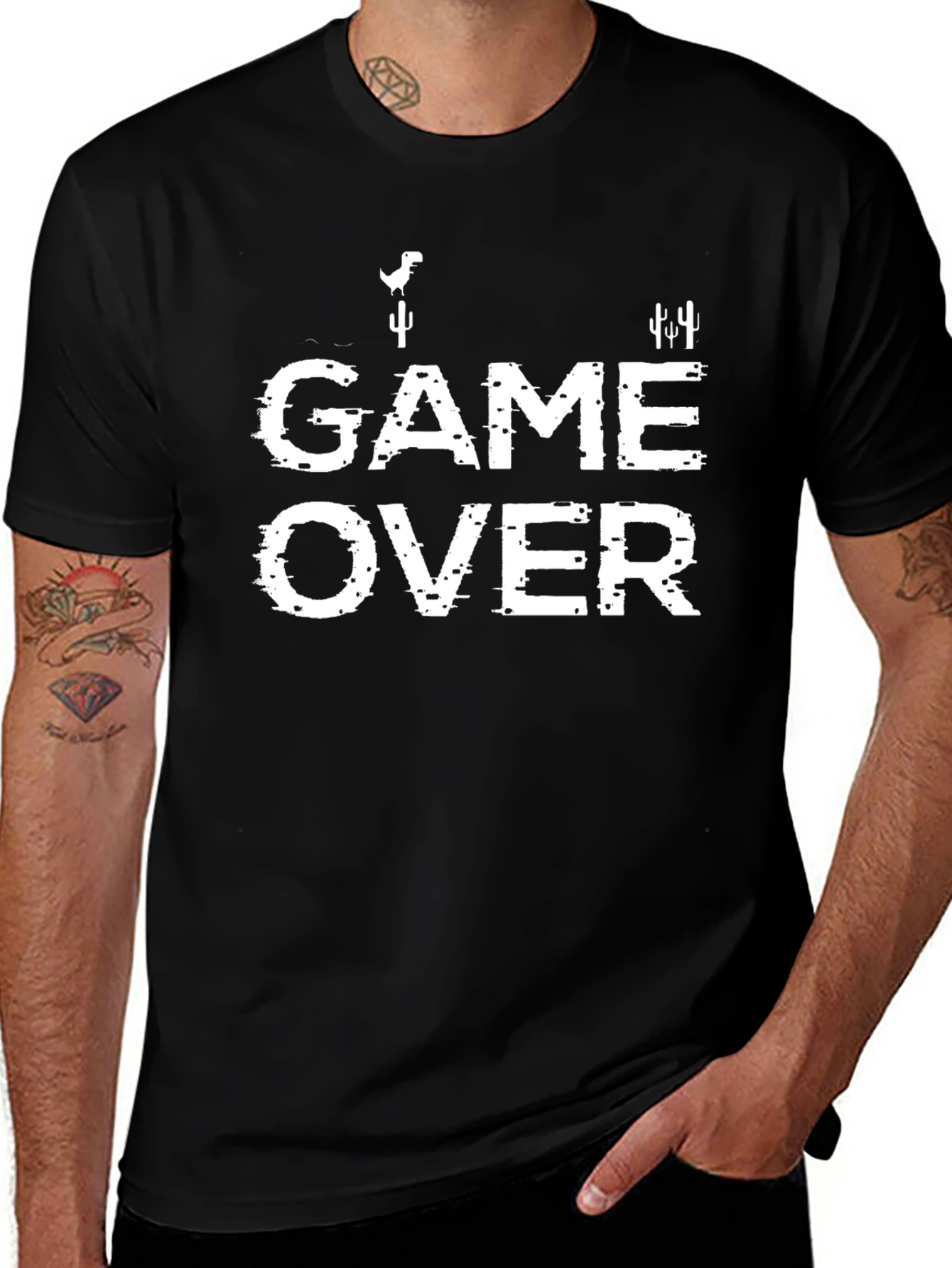 Game Over Tee - Glitchy Retro Gaming Shirt
