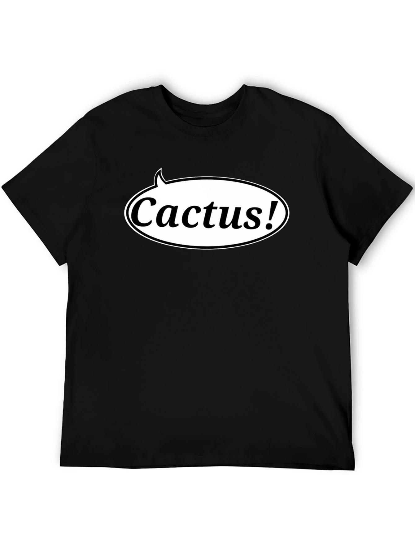 Cactus! Graphic Print Black T-Shirt