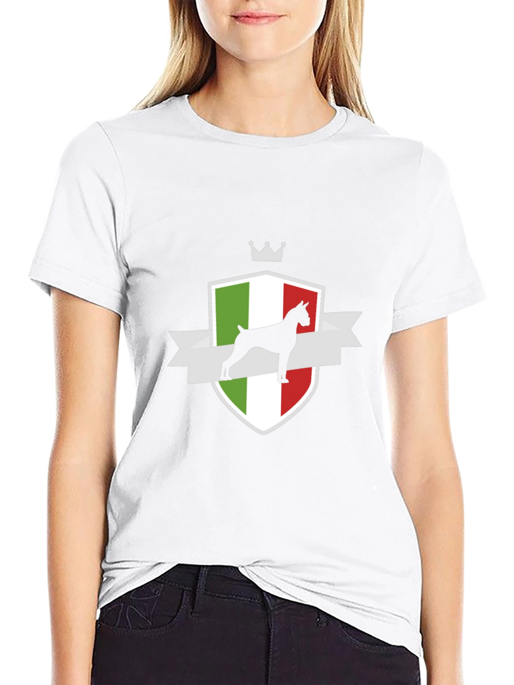 Italian Boxer Dog Crest T-Shirt - Black