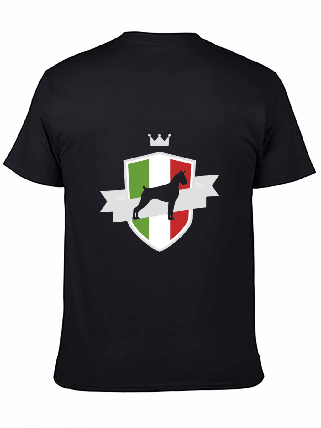 Italian Boxer Dog Crest T-Shirt - Black