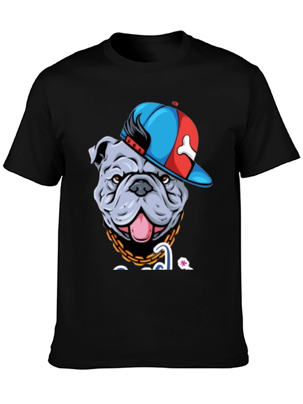 Bulldog in Hat Graphic T-Shirt