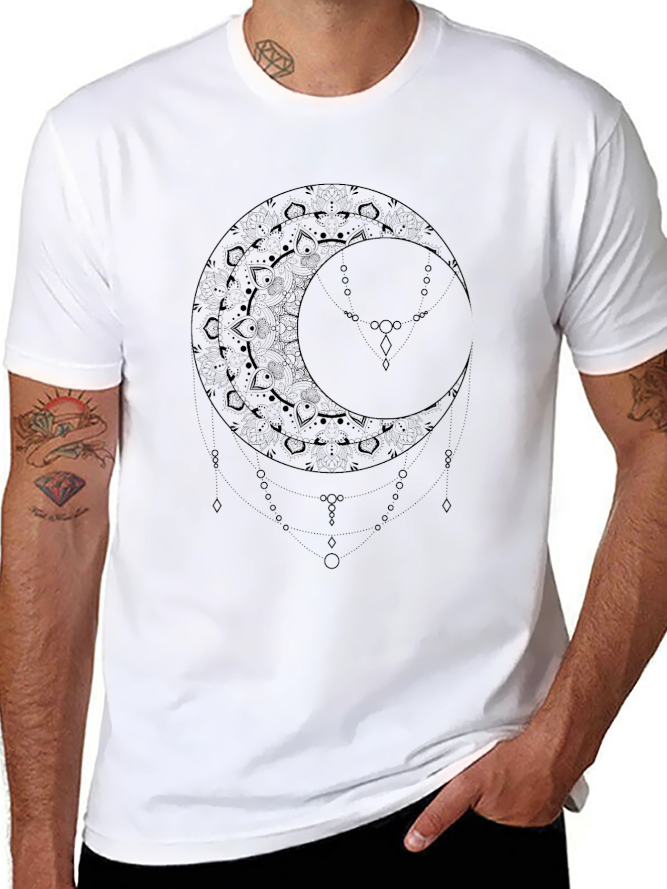 Mystic Moon Graphic T-Shirt - Black Cotton Tee