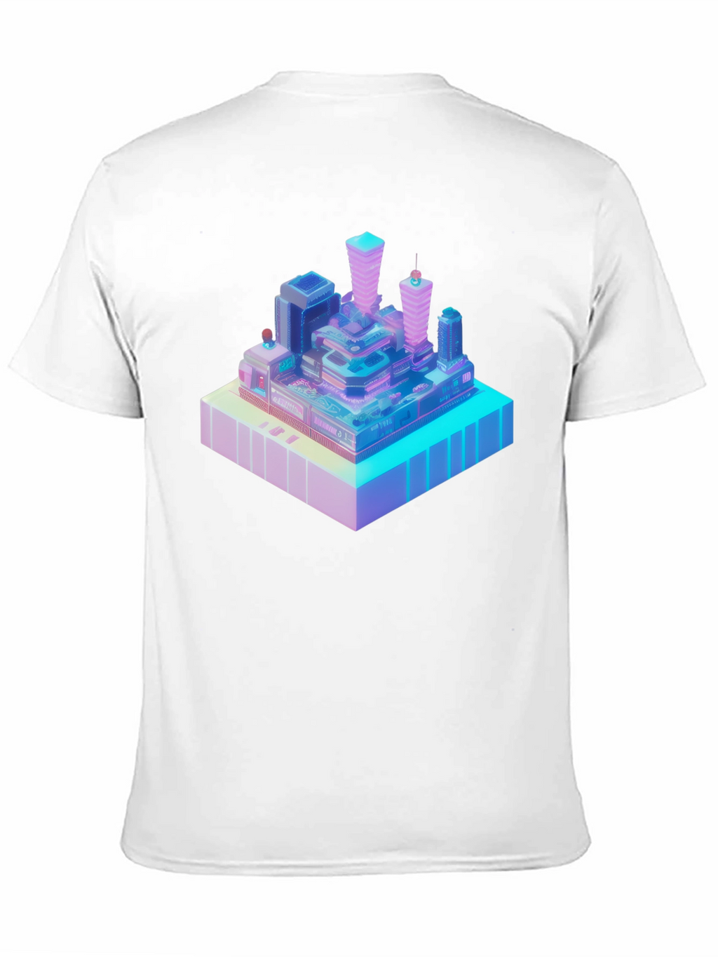 Isometric Cityscape Graphic Tee - Modern Black T-Shirt