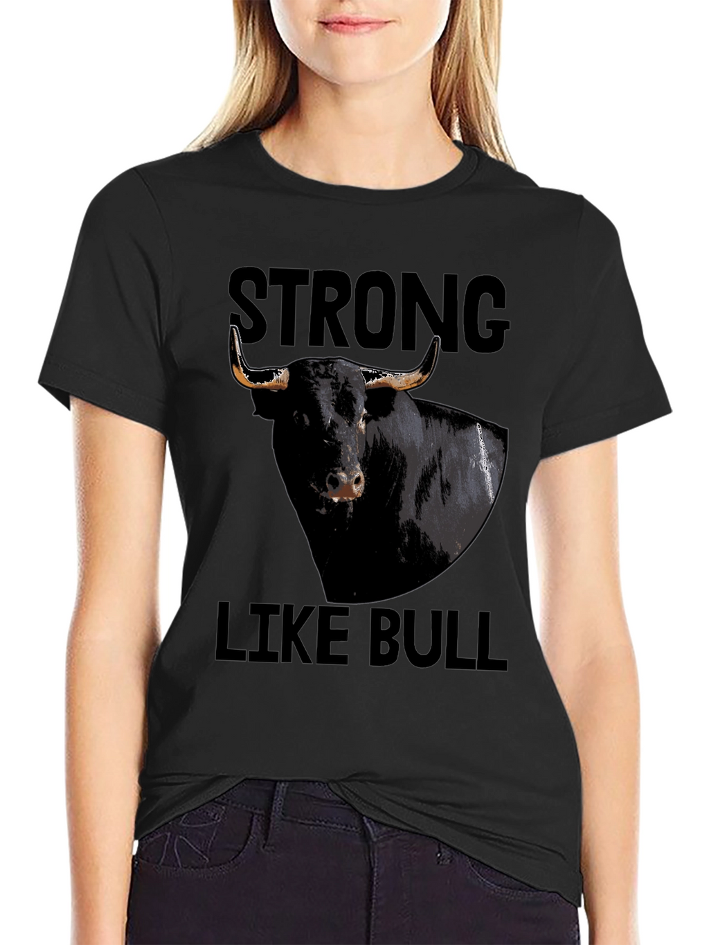 Strong Like Bull Graphic Tee - Black