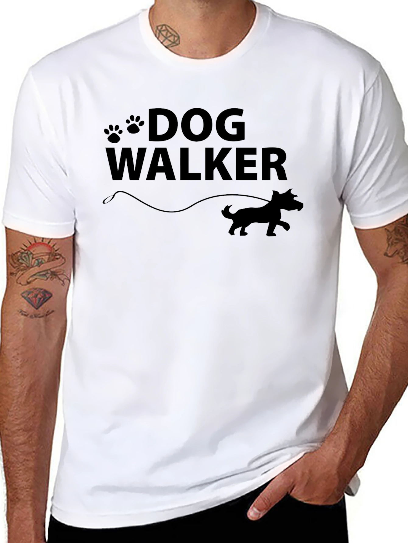 Dog Walker Graphic T-Shirt - Unisex Crew Neck Tee