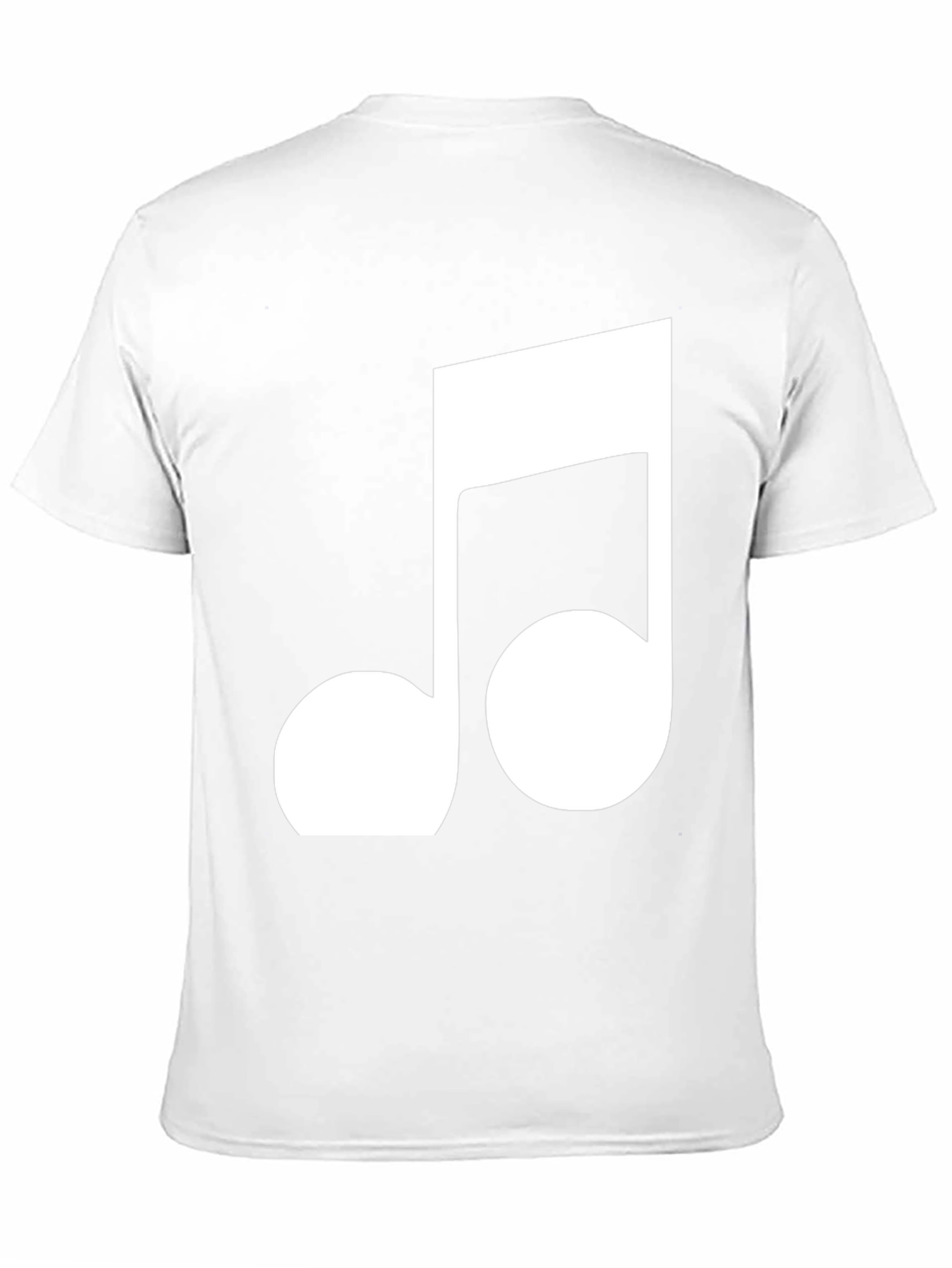 Black Tee with White Musical Note Design
