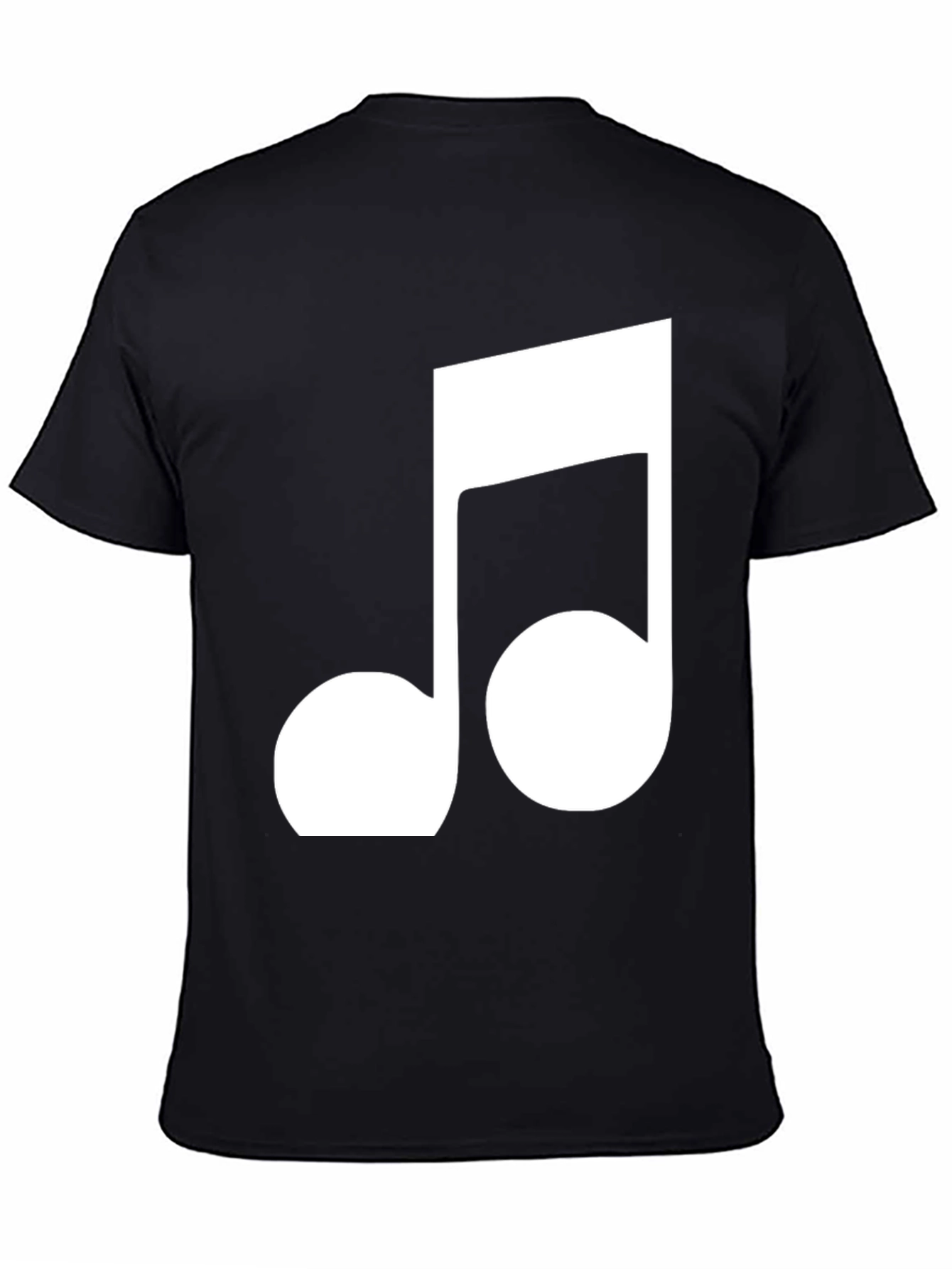 Black Tee with White Musical Note Design