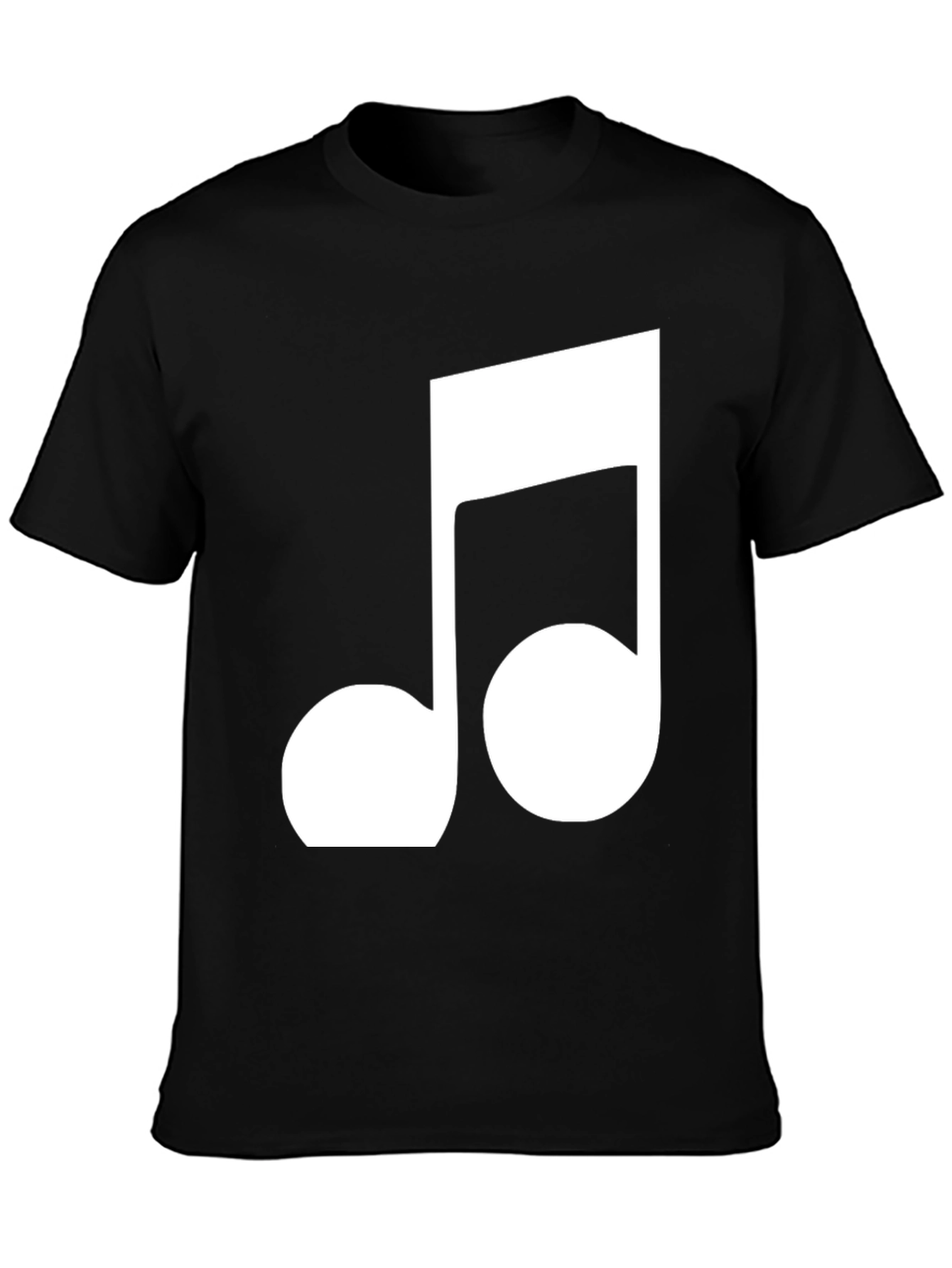 Black Tee with White Musical Note Design