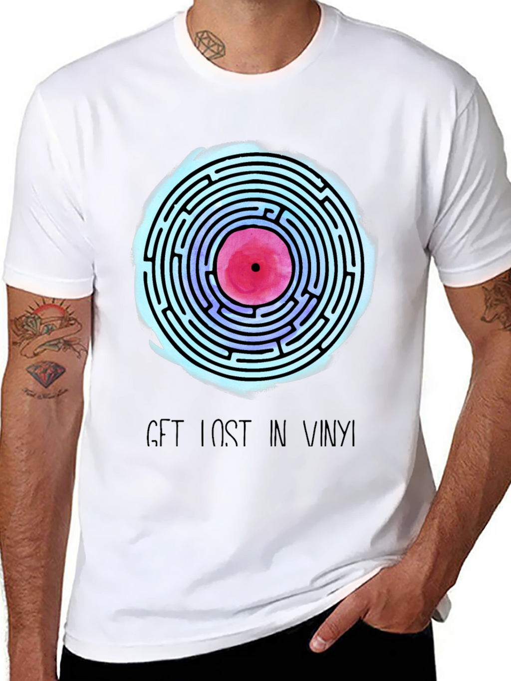 Vinyl Maze Tee - Get Lost in Music